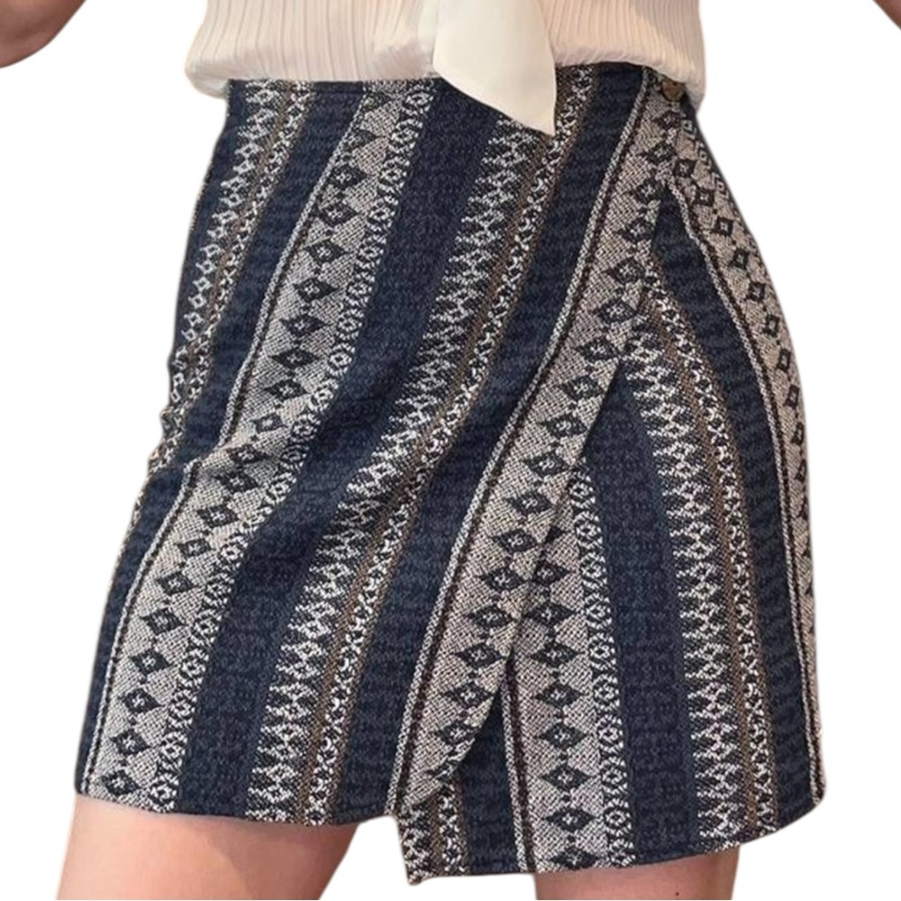 Vintage Capezio Navy and Cream Wrap Skirt